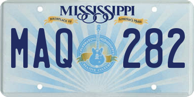 MS license plate MAQ282