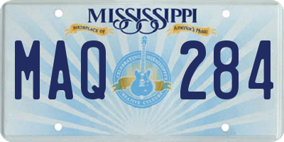 MS license plate MAQ284