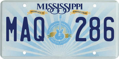 MS license plate MAQ286