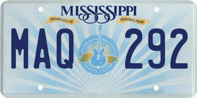 MS license plate MAQ292