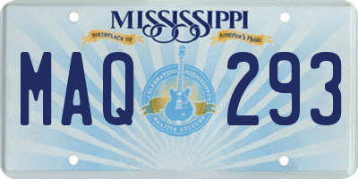 MS license plate MAQ293