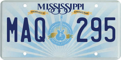 MS license plate MAQ295