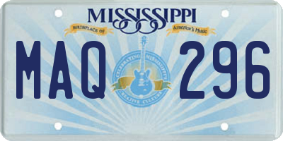 MS license plate MAQ296