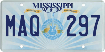 MS license plate MAQ297