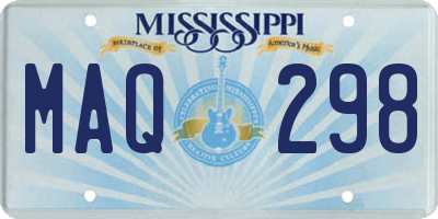 MS license plate MAQ298