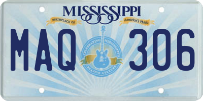 MS license plate MAQ306