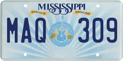 MS license plate MAQ309
