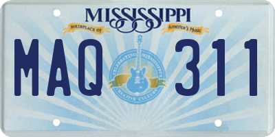 MS license plate MAQ311