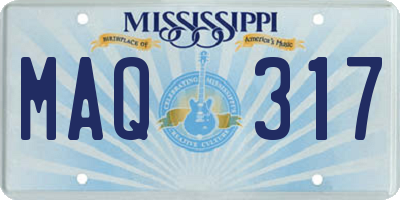 MS license plate MAQ317