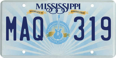 MS license plate MAQ319