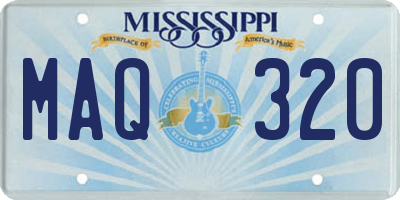 MS license plate MAQ320