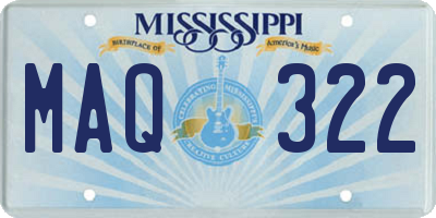 MS license plate MAQ322