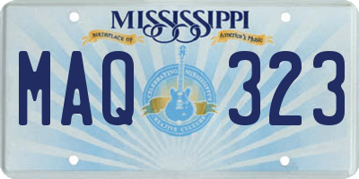 MS license plate MAQ323