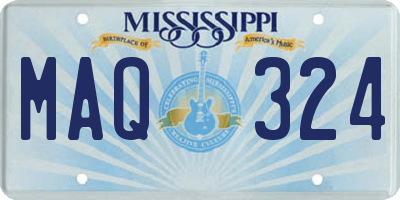 MS license plate MAQ324