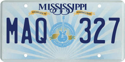 MS license plate MAQ327