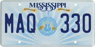 MS license plate MAQ330