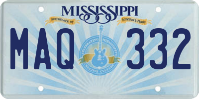 MS license plate MAQ332