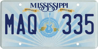 MS license plate MAQ335
