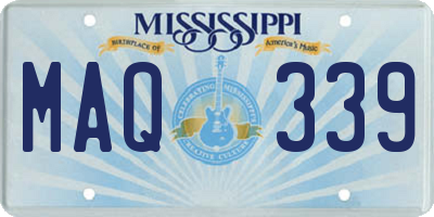 MS license plate MAQ339