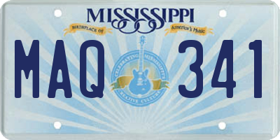 MS license plate MAQ341