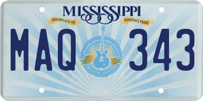 MS license plate MAQ343