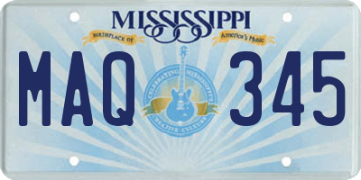MS license plate MAQ345