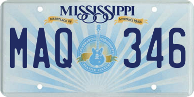 MS license plate MAQ346