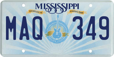 MS license plate MAQ349