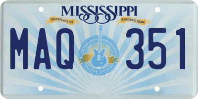 MS license plate MAQ351