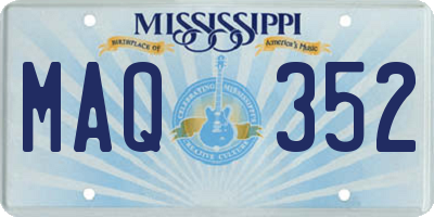 MS license plate MAQ352