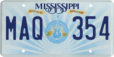 MS license plate MAQ354