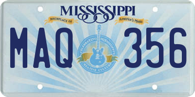 MS license plate MAQ356