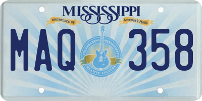 MS license plate MAQ358