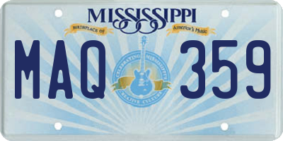 MS license plate MAQ359