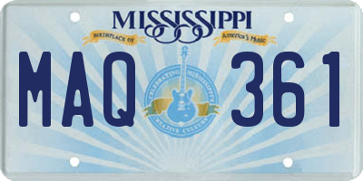 MS license plate MAQ361