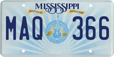 MS license plate MAQ366