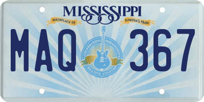 MS license plate MAQ367