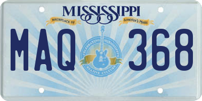 MS license plate MAQ368