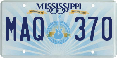 MS license plate MAQ370