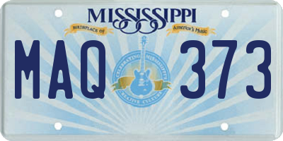 MS license plate MAQ373