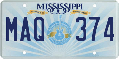MS license plate MAQ374