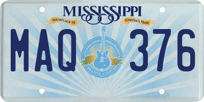 MS license plate MAQ376
