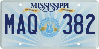 MS license plate MAQ382