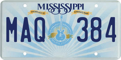 MS license plate MAQ384