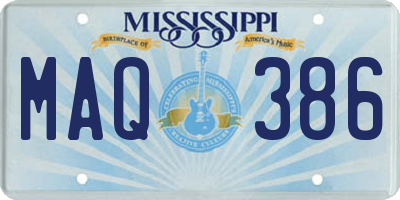 MS license plate MAQ386
