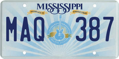 MS license plate MAQ387