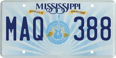 MS license plate MAQ388