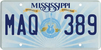 MS license plate MAQ389