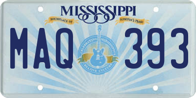 MS license plate MAQ393