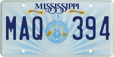 MS license plate MAQ394